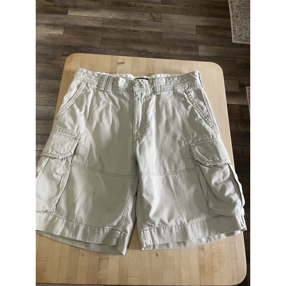 Ralph Lauren Polo Classic Chino Cargo Short Khaki Bone Size 38 10” Inseam Baggy